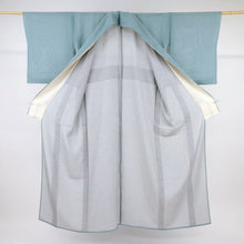 画像をギャラリービューアに読み込む, 【中古】夏着物『絽』江戸小紋 両面染 鮫×墨流し 青緑 カジュアル 無紋 身丈157.5cm 裄丈66cm 正絹 KG7-121