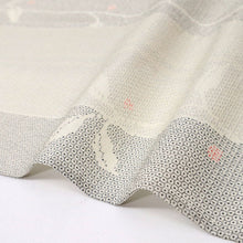 画像をギャラリービューアに読み込む, 【中古】長尺 単衣 塩沢お召 ゆるやか縦ライン植物 白グレー カジュアル 身丈168.5cm 裄丈68cm 単衣着物 KH6-4