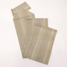 画像をギャラリービューアに読み込む, 【中古】本場筑前秋月 博多帯『小森久』幾何学 本草木染 カジュアル 白茶 長さ416.5cm 帯巾31cm 正絹着物 NY3-1