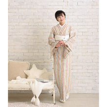 画像をギャラリービューアに読み込む, 洗える着物 阿波しじら【 生成マルチストライプ 】 13m 女性用 しじら織 反物 夏着物 単衣着物 ゆかた 木綿 フルオーダー お仕立て 普段着 湯通し済み 着付け 着物 浴衣 和装 レディース 家庭洗濯可 No,H24