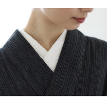 画像をギャラリービューアに読み込む, 洗える着物 阿波しじら【 黒に極細白縞 】 No,101BK 13m 女性用 しじら織 反物 夏着物 単衣着物 ゆかた 木綿 フルオーダー お仕立て 普段着 湯通し済み 着付け 着物 浴衣 和装 レディース 家庭洗濯可