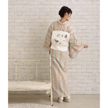 画像をギャラリービューアに読み込む, 洗える着物 阿波しじら【 生成マルチストライプ 】 13m 女性用 しじら織 反物 夏着物 単衣着物 ゆかた 木綿 フルオーダー お仕立て 普段着 湯通し済み 着付け 着物 浴衣 和装 レディース 家庭洗濯可 No,H24