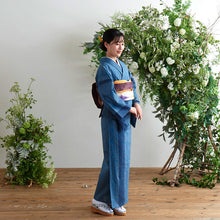 画像をギャラリービューアに読み込む, 洗える着物 阿波しじら【青鈍】No,56 13m 女性用 しじら織 夏着物 しま ゆかた 木綿 フルオーダー お仕立て 普段着 湯通し済み 着付け 着物 浴衣 和装 日本製 レディース