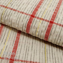画像をギャラリービューアに読み込む, 洗える着物 阿波しじら【 生成絣にざっくり赤黄格子 】 No,77 女性用 13m しじら織 反物 夏着物 単衣着物 ゆかた 木綿 フルオーダー お仕立て 普段着 湯通し済み 着付け 着物 浴衣 和装 レディース 家庭洗濯可