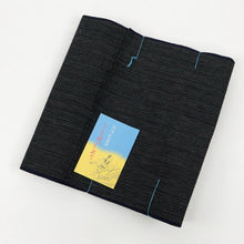 画像をギャラリービューアに読み込む, 洗える着物 阿波しじら【 黒に極細白縞 】 No,101BK 13m 女性用 しじら織 反物 夏着物 単衣着物 ゆかた 木綿 フルオーダー お仕立て 普段着 湯通し済み 着付け 着物 浴衣 和装 レディース 家庭洗濯可