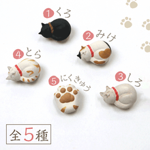 画像をギャラリービューアに読み込む, 【猫と肉球の帯留め】信楽焼 かわいい おしゃれ小物 帯かざり コーディネート ハンドメイド 手作り 二分紐 三分紐 ねこ にくきゅう おびどめ 着物 浴衣 小紋 着付 帯 ネコ