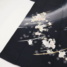 画像をギャラリービューアに読み込む, 【中古】長尺 極上刺繍 付下げ 舞う蘭花模様 伊と幸 フォーマル 薄黒 身丈174.5cm 裄丈71cm 和装 きもの 袷正絹着物 SB2-17 lsize トールサイズ