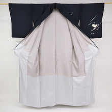 画像をギャラリービューアに読み込む, 【中古】長尺 極上刺繍 付下げ 舞う蘭花模様 伊と幸 フォーマル 薄黒 身丈174.5cm 裄丈71cm 和装 きもの 袷正絹着物 SB2-17 lsize トールサイズ