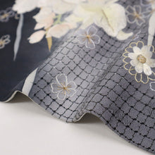 画像をギャラリービューアに読み込む, 【中古】長尺 極上刺繍 付下げ 舞う蘭花模様 伊と幸 フォーマル 薄黒 身丈174.5cm 裄丈71cm 和装 きもの 袷正絹着物 SB2-17 lsize トールサイズ