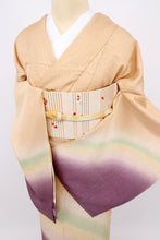 画像をギャラリービューアに読み込む, 【仮絵羽】付下げ 作家物 木目にはんなりぼかし 洗柿色 フォーマル 略礼装 和装 袷正絹着物 SY4-1