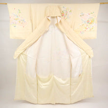 画像をギャラリービューアに読み込む, 仮絵羽 訪問着 吉祥文松竹梅華麗なる花々 フォーマル 淡い肌色 和装 きもの 袷正絹着物 SY9-14