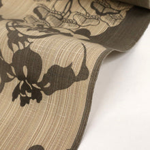 画像をギャラリービューアに読み込む, 【新品】 反物 『竺仙』 松煙染小紋 雪輪に植物 カジュアル グレー長さ12m 反巾38cm 綿100% 木綿着物 夏着物浴衣 きもの 和装 反24-152