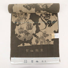 画像をギャラリービューアに読み込む, 【新品】 反物 『竺仙』 松煙染小紋 雪輪に植物 カジュアル グレー長さ12m 反巾38cm 綿100% 木綿着物 夏着物浴衣 きもの 和装 反24-152