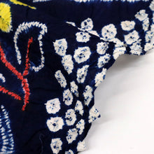 画像をギャラリービューアに読み込む, 浴衣反物 手しぼり 『有松鳴海絞』流線花模様 カジュアル 紺ネイビー 木綿 夏着物 お仕立て可 和装 絞り きもの 反24-252 古反