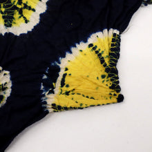 画像をギャラリービューアに読み込む, 浴衣反物 手しぼり 『藤娘』蜘蛛絞りと花模様 カジュアル 紺ネイビー 木綿 夏着物 お仕立て可 和装 絞り きもの 反24-253 古反