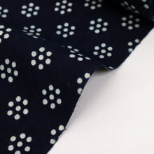 画像をギャラリービューアに読み込む, 印花布 反物 型染め花模様 中国藍染 濃紺 長さ10.1m 反巾37.5cm カジュアル お仕立て可 和装 きもの 木綿着物 反24-291