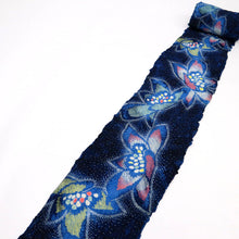 画像をギャラリービューアに読み込む, 浴衣反物『有松鳴海志ぼり』クレマチス花模様 濃紺 木綿 カジュアル 夏着物 お仕立て可 和装 絞り きもの 反25-102