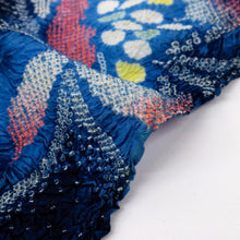 画像をギャラリービューアに読み込む, 浴衣反物『有松鳴海志ぼり』クレマチス花模様 濃紺 木綿 カジュアル 夏着物 お仕立て可 和装 絞り きもの 反25-102
