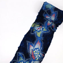 画像をギャラリービューアに読み込む, 浴衣反物『有松鳴海志ぼり』クレマチス花模様 濃紺 木綿 カジュアル 夏着物 お仕立て可 和装 絞り きもの 反25-102