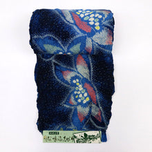 画像をギャラリービューアに読み込む, 浴衣反物『有松鳴海志ぼり』クレマチス花模様 濃紺 木綿 カジュアル 夏着物 お仕立て可 和装 絞り きもの 反25-102
