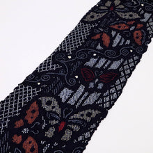 画像をギャラリービューアに読み込む, 手しぼり 浴衣反物 蝶の舞模様 紺色 木綿 カジュアル 夏着物 お仕立て可 和装 絞り きもの 反25-106