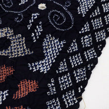 画像をギャラリービューアに読み込む, 手しぼり 浴衣反物 蝶の舞模様 紺色 木綿 カジュアル 夏着物 お仕立て可 和装 絞り きもの 反25-106