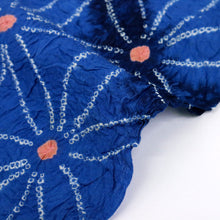画像をギャラリービューアに読み込む, 手しぼり 浴衣 反物 麻の葉に斜めライン 青ブルー カジュアル 木綿 夏着物 お仕立て可 和装 絞り きもの 反25-109