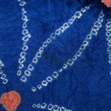 画像をギャラリービューアに読み込む, 手しぼり 浴衣 反物 麻の葉に斜めライン 青ブルー カジュアル 木綿 夏着物 お仕立て可 和装 絞り きもの 反25-109