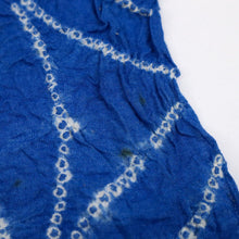 画像をギャラリービューアに読み込む, 手しぼり 浴衣 反物 麻の葉に斜めライン 青ブルー カジュアル 木綿 夏着物 お仕立て可 和装 絞り きもの 反25-109