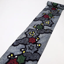 画像をギャラリービューアに読み込む, 手しぼり 浴衣反物 クレマチス桔梗青海波 濃紺 木綿 長さ11.5m 反巾36.5cm カジュアル お仕立可 夏着物 反25-115