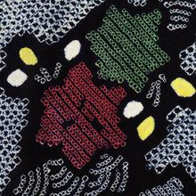 画像をギャラリービューアに読み込む, 手しぼり 浴衣反物 クレマチス桔梗青海波 濃紺 木綿 長さ11.5m 反巾36.5cm カジュアル お仕立可 夏着物 反25-115