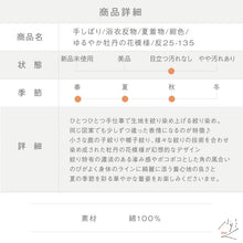 画像をギャラリービューアに読み込む, 手しぼり 浴衣反物 ゆるやか牡丹の花模様 紺色 木綿 反巾36cm カジュアル お仕立可 夏着物 反25-135