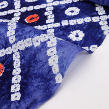 画像をギャラリービューアに読み込む, しぼり 浴衣反物 斜め格子 青紫色 木綿 長さ11.7m 反巾37cm カジュアル お仕立可 夏着物 反25-144