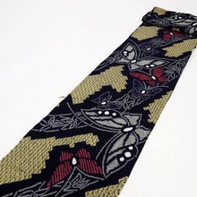 画像をギャラリービューアに読み込む, 手しぼり 浴衣反物 曲線に大小の蝶 濃紺 木綿 長さ12.2m 反巾37.5cm カジュアル お仕立可 夏着物 反25-146