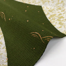 画像をギャラリービューアに読み込む, 浴衣反物 綿紅梅『二代目清次郎』酒衣 グリーン 木綿 夏着物 反巾38cm 長さ12m カジュアル 普段着 お仕立て可 反25-134