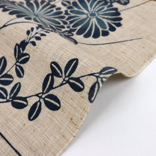 画像をギャラリービューアに読み込む, 浴衣反物『天洋からむし』綿紬 秋草菊萩模様 木綿 夏着物 反巾37.5cm カジュアル 普段着 お仕立て可 反25-167