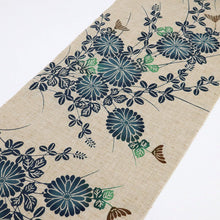 画像をギャラリービューアに読み込む, 浴衣反物『天洋からむし』綿紬 秋草菊萩模様 木綿 夏着物 反巾37.5cm カジュアル 普段着 お仕立て可 反25-167