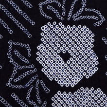 画像をギャラリービューアに読み込む, 手しぼり 浴衣反物 花々ライン 木綿 紺 木綿 反巾36cm 長さ12m カジュアル お仕立可 夏着物 反25-174