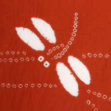 画像をギャラリービューアに読み込む, しぼり ブランド浴衣『コシノヒロコ』流水とんぼ 朱赤 木綿 反巾37cm 長さ12.7m カジュアル お仕立可 夏着物 反25-179