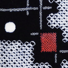 画像をギャラリービューアに読み込む, しぼり 浴衣反物 破れ格子模様 濃紺 木綿 長さ12.8m 反巾37.5cm カジュアル お仕立可 夏着物 反25-26