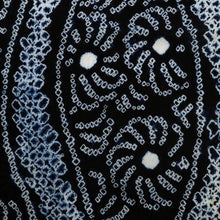 画像をギャラリービューアに読み込む, しぼり 浴衣反物 立涌に菊の花模様 濃紺 木綿 長さ10.9m 反巾36.5cm カジュアル お仕立可 夏着物 反25-28