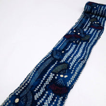 画像をギャラリービューアに読み込む, 浴衣『本場鳴海志ぼり』反物 扇子とライン 濃淡紺色 木綿 カジュアル 夏着物 お仕立て可 和装 絞り きもの 反25-31