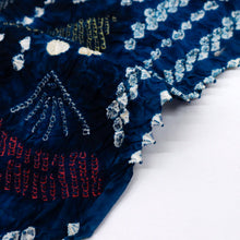 画像をギャラリービューアに読み込む, 浴衣『本場鳴海志ぼり』反物 扇子とライン 濃淡紺色 木綿 カジュアル 夏着物 お仕立て可 和装 絞り きもの 反25-31