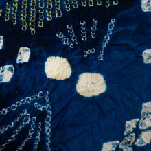 画像をギャラリービューアに読み込む, 浴衣『本場鳴海志ぼり』反物 扇子とライン 濃淡紺色 木綿 カジュアル 夏着物 お仕立て可 和装 絞り きもの 反25-31