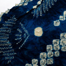 画像をギャラリービューアに読み込む, 浴衣『本場鳴海志ぼり』反物 扇子とライン 濃淡紺色 木綿 カジュアル 夏着物 お仕立て可 和装 絞り きもの 反25-31