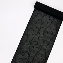 画像をギャラリービューアに読み込む, 夏『羅』薄羽織 羽尺反物 塵除けコート 唐草地紋 黒 夏着物 長さ846cm 反巾35cm カジュアル 反25-48
