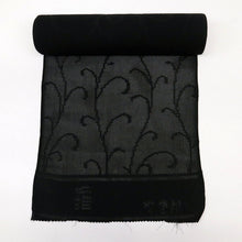 画像をギャラリービューアに読み込む, 夏『羅』薄羽織 羽尺反物 塵除けコート 唐草地紋 黒 夏着物 長さ846cm 反巾35cm カジュアル 反25-48
