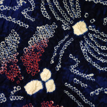 画像をギャラリービューアに読み込む, 手しぼり 浴衣反物 流水にとんぼ 濃淡紺色 カジュアル 木綿 夏着物 お仕立て可 和装 絞り きもの 反25-56