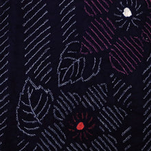 画像をギャラリービューアに読み込む, 手絞り 浴衣反物『本場有松しぼり』彩りの花模様 濃紺 カジュアル 木綿 夏着物 お仕立て可 和装 絞り きもの 反25-71