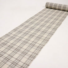 画像をギャラリービューアに読み込む, 【新品】 綿麻 反物 キングサイズ『風凜館』格子柄 極淡いグレー 麻55% 綿45% 長さ12m以上 反巾39.5cm 日本製 夏着物 きもの 和装 反S3-11